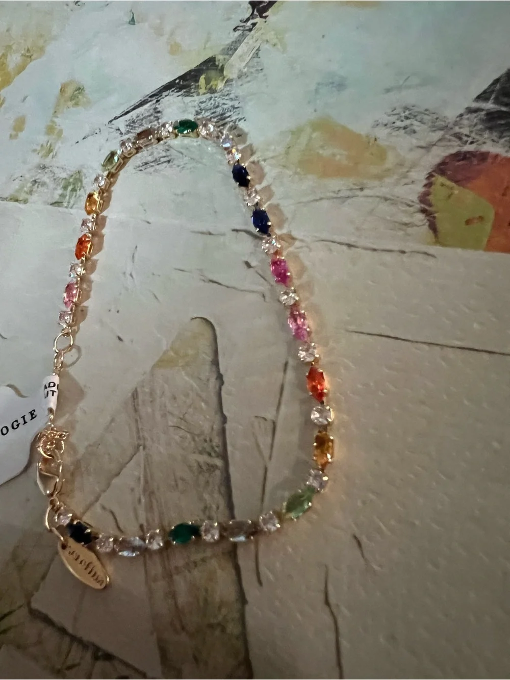 Anthropologie Colorful Crystal Tennis Bracelet - NWT